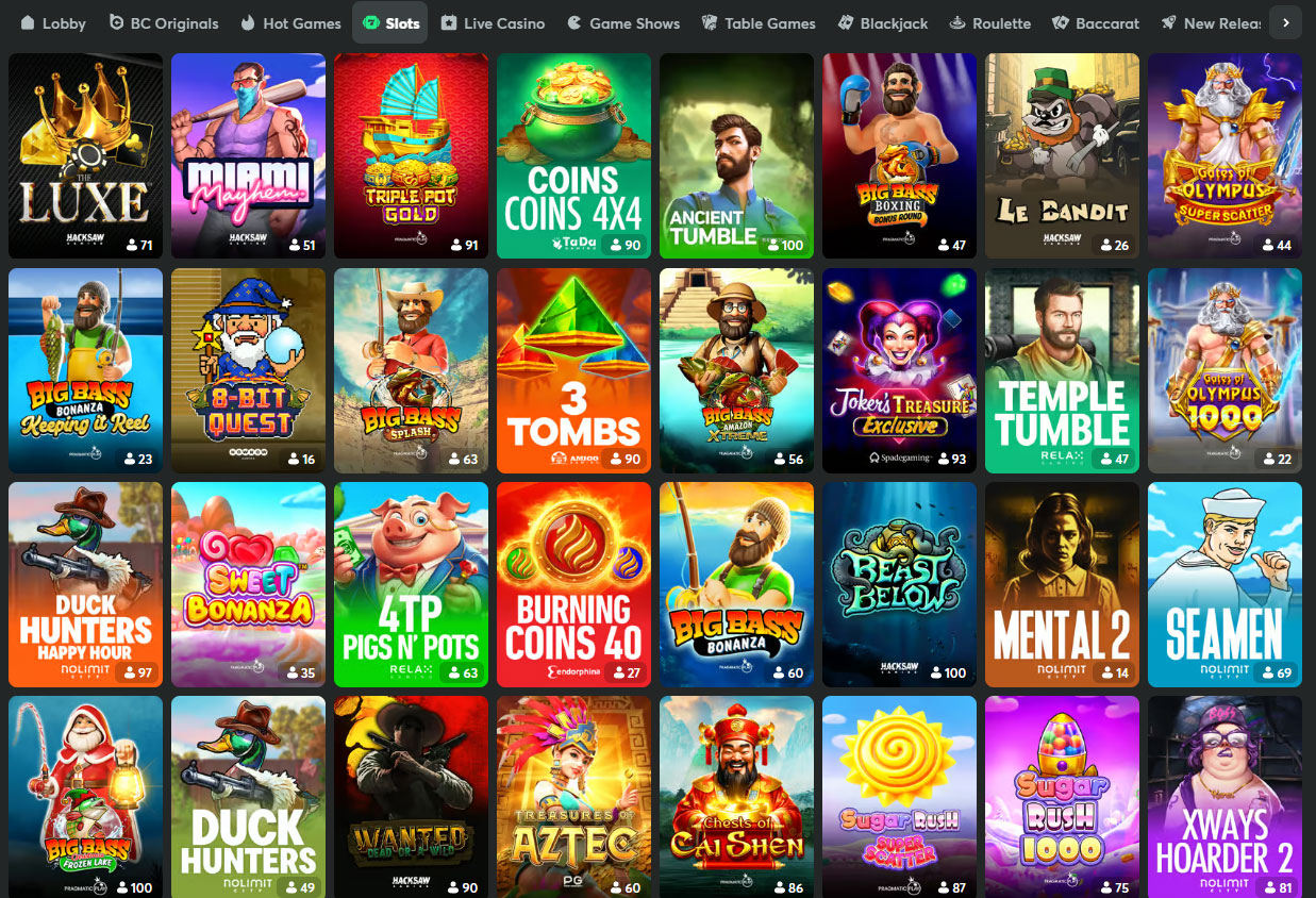 ألعاب السلوت في BC.Game