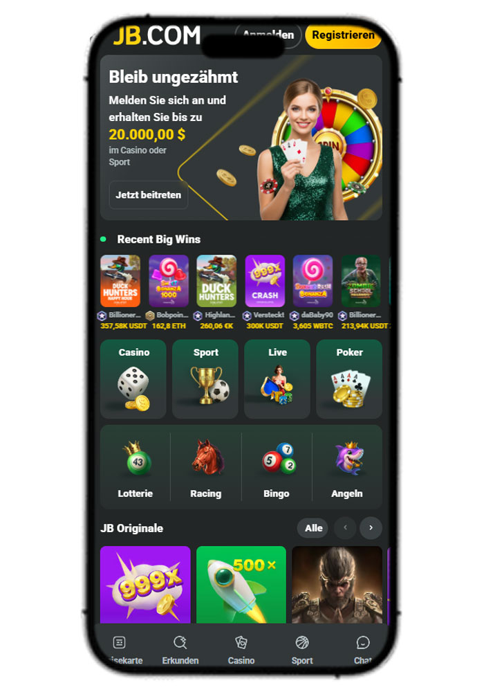 JB Casino النسخة المحمولة