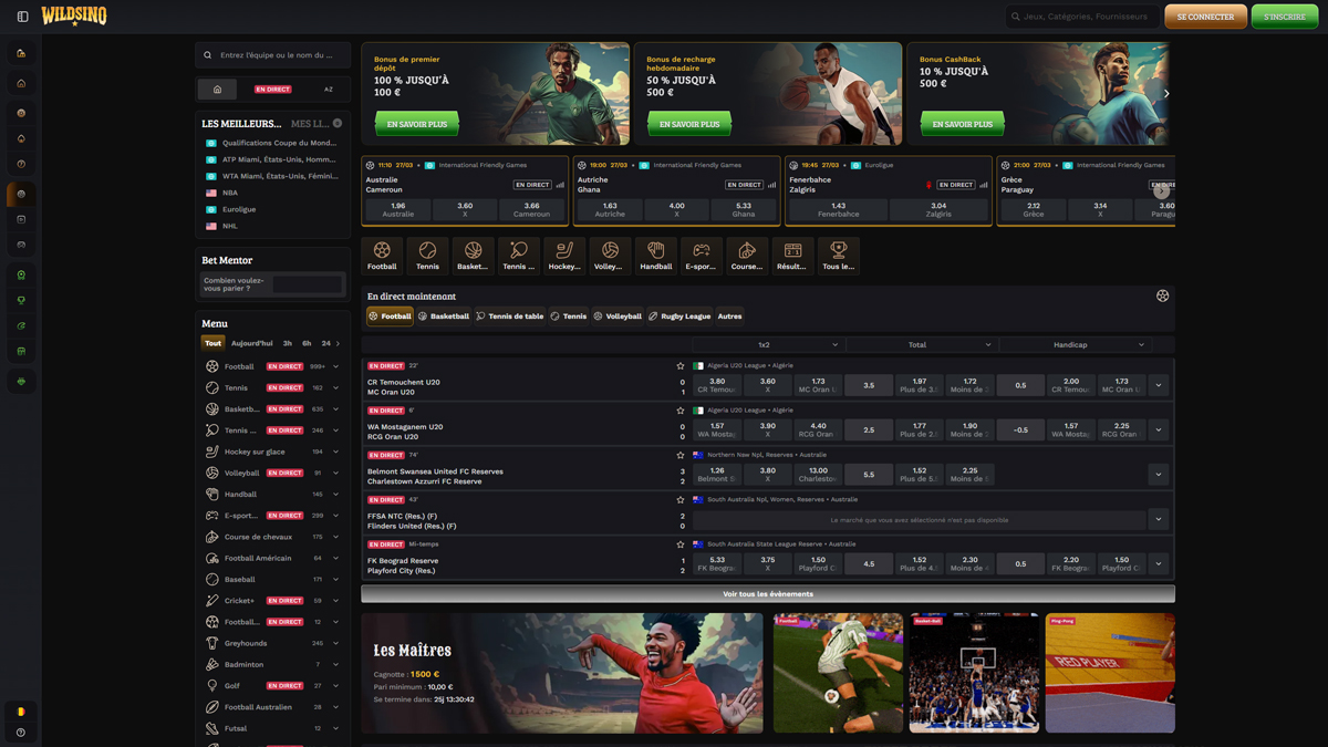 Wildsino Casino sportsko klađenje