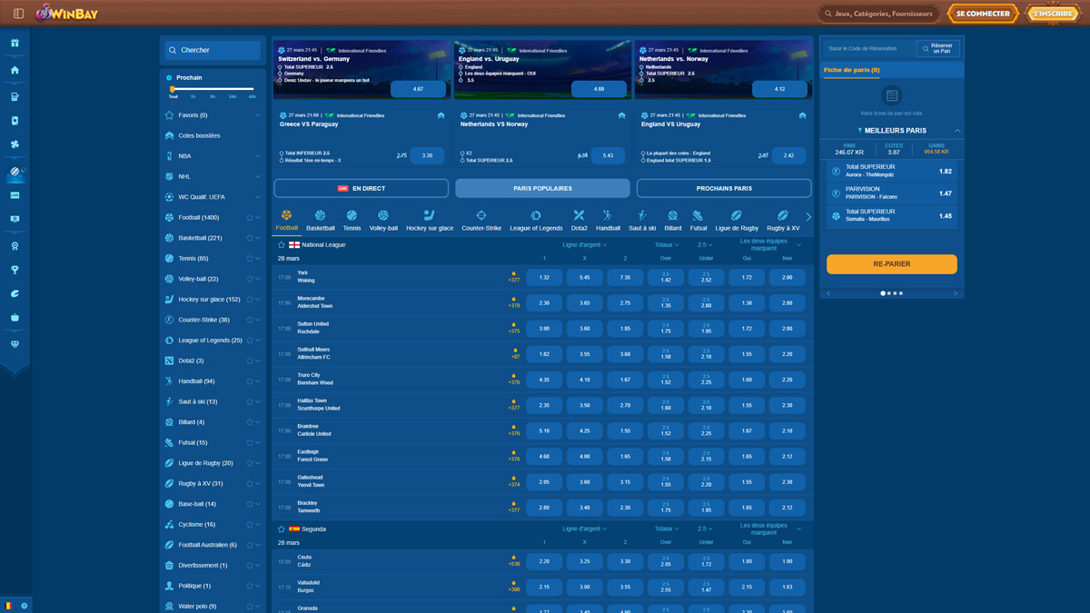 Winbay Casino أفضل منصات