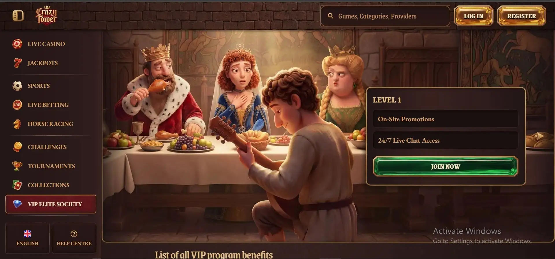 crazy-tower-casino-vip-program